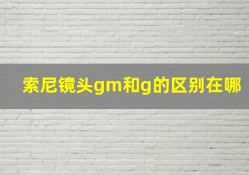 索尼镜头gm和g的区别在哪