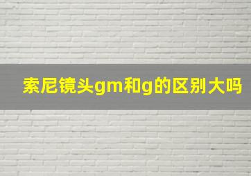 索尼镜头gm和g的区别大吗