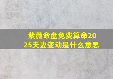 紫薇命盘免费算命2025夫妻变动是什么意思