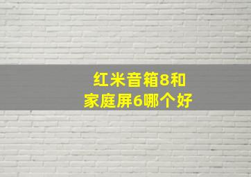 红米音箱8和家庭屏6哪个好