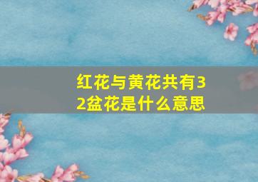 红花与黄花共有32盆花是什么意思