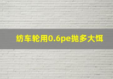 纺车轮用0.6pe抛多大饵