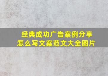 经典成功广告案例分享怎么写文案范文大全图片