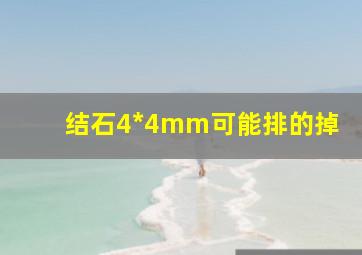 结石4*4mm可能排的掉