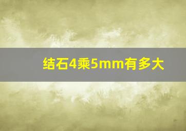 结石4乘5mm有多大