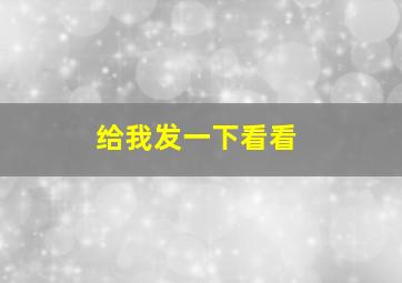 给我发一下看看