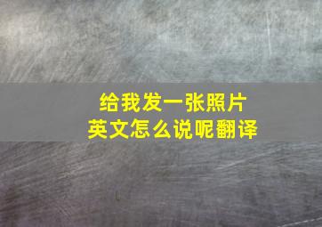 给我发一张照片英文怎么说呢翻译