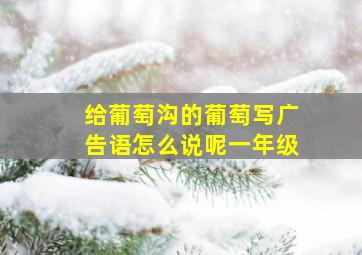 给葡萄沟的葡萄写广告语怎么说呢一年级