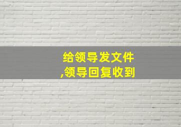 给领导发文件,领导回复收到