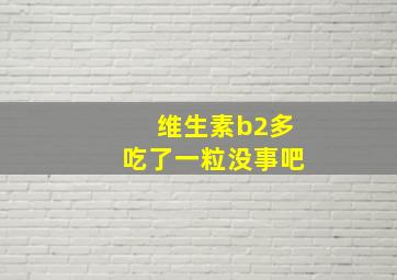 维生素b2多吃了一粒没事吧