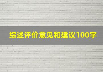 综述评价意见和建议100字