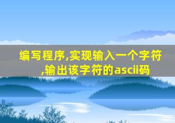 编写程序,实现输入一个字符,输出该字符的ascii码