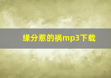 缘分惹的祸mp3下载