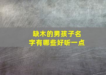 缺木的男孩子名字有哪些好听一点