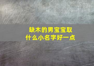 缺木的男宝宝取什么小名字好一点