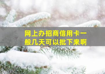 网上办招商信用卡一般几天可以批下来啊