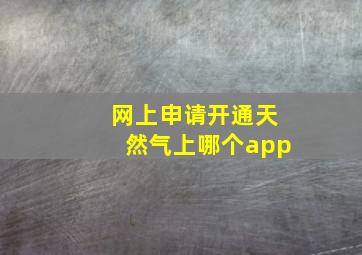 网上申请开通天然气上哪个app