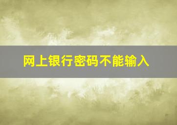 网上银行密码不能输入