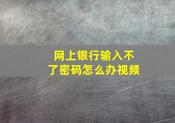 网上银行输入不了密码怎么办视频