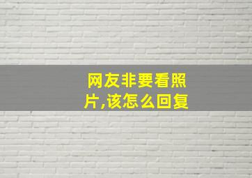 网友非要看照片,该怎么回复