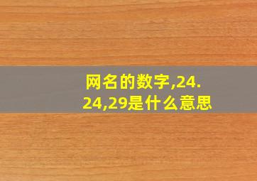 网名的数字,24.24,29是什么意思