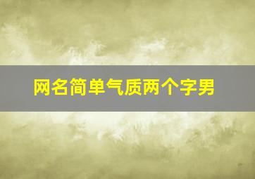 网名简单气质两个字男