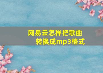 网易云怎样把歌曲转换成mp3格式