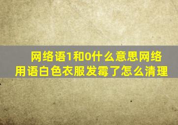 网络语1和0什么意思网络用语白色衣服发霉了怎么清理