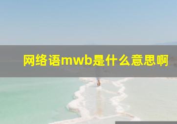 网络语mwb是什么意思啊