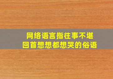 网络语言指往事不堪回首想想都想哭的俗语