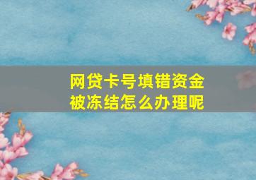 网贷卡号填错资金被冻结怎么办理呢