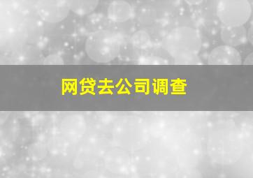 网贷去公司调查