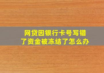 网贷因银行卡号写错了资金被冻结了怎么办