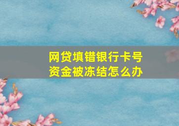 网贷填错银行卡号资金被冻结怎么办