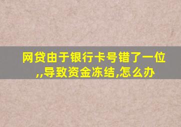 网贷由于银行卡号错了一位,,导致资金冻结,怎么办