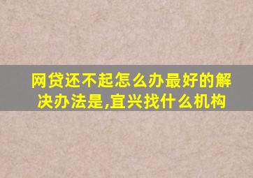 网贷还不起怎么办最好的解决办法是,宜兴找什么机构