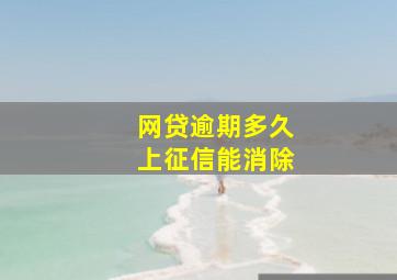 网贷逾期多久上征信能消除