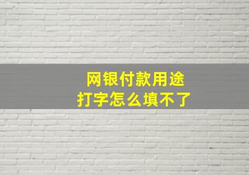 网银付款用途打字怎么填不了