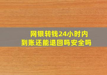 网银转钱24小时内到账还能退回吗安全吗