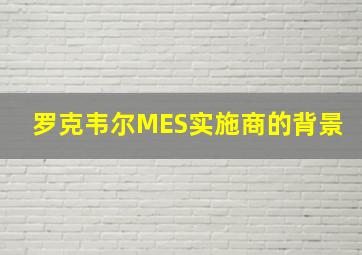 罗克韦尔MES实施商的背景