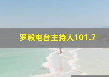 罗毅电台主持人101.7