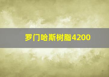 罗门哈斯树脂4200