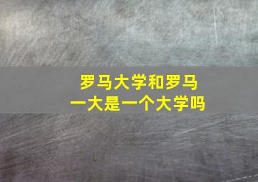 罗马大学和罗马一大是一个大学吗