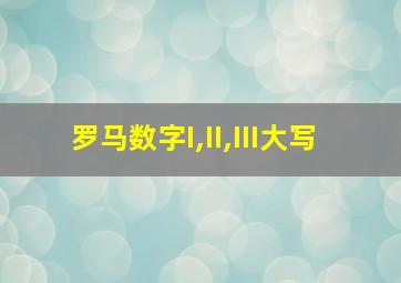 罗马数字I,II,III大写