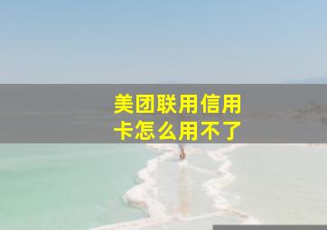 美团联用信用卡怎么用不了