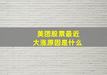 美团股票最近大涨原因是什么