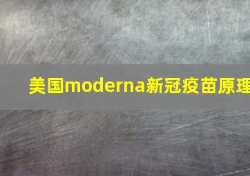 美国moderna新冠疫苗原理