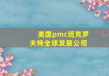 美国pmc班克罗夫特全球发展公司