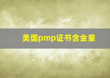 美国pmp证书含金量