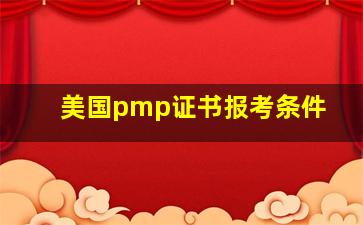 美国pmp证书报考条件